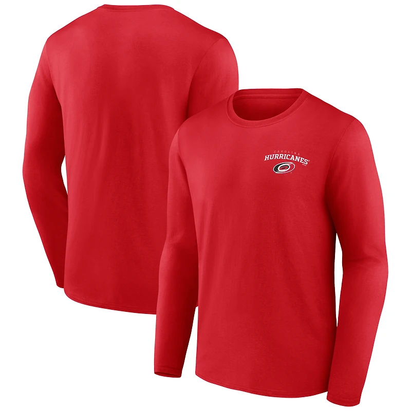 Men's  Red Carolina Hurricanes Team Lockup Long Sleeve T-Shirt