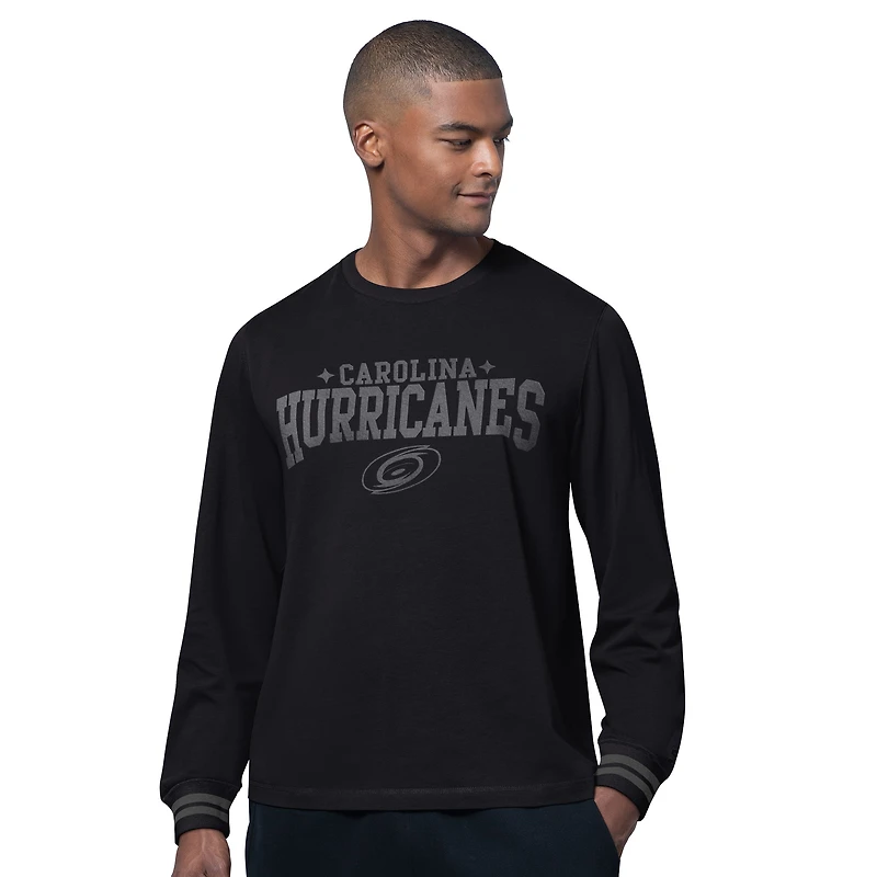 Men's Starter  Black Carolina Hurricanes Field Long Sleeve T-Shirt