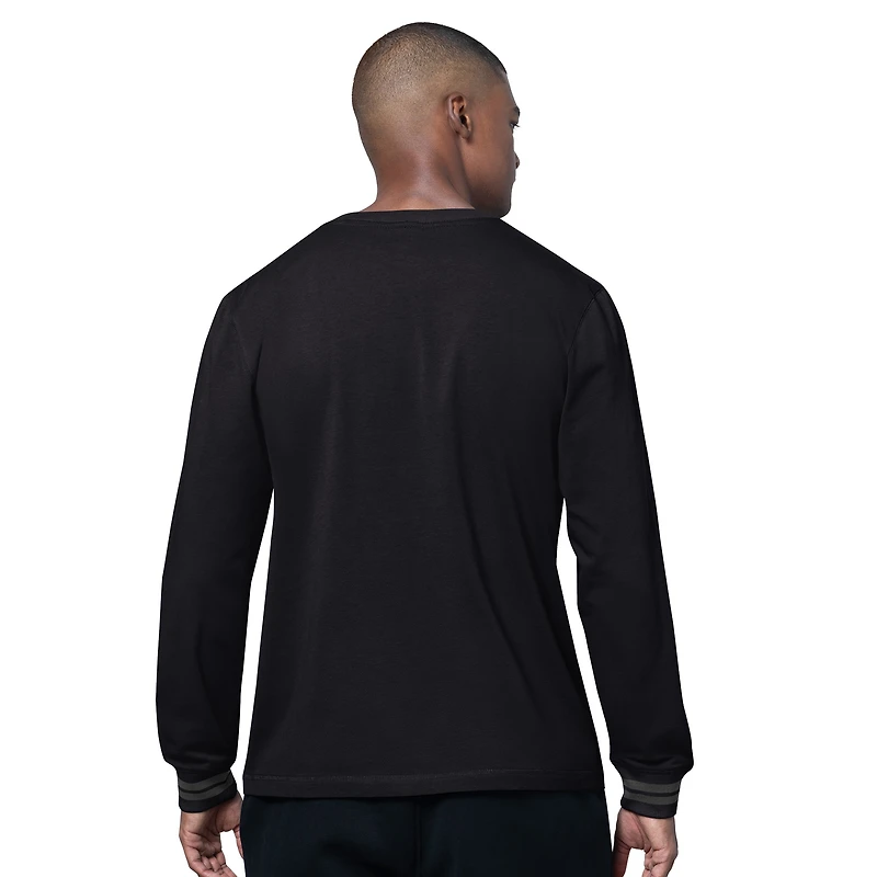 Men's Starter Black Carolina Hurricanes Field Long Sleeve T-Shirt