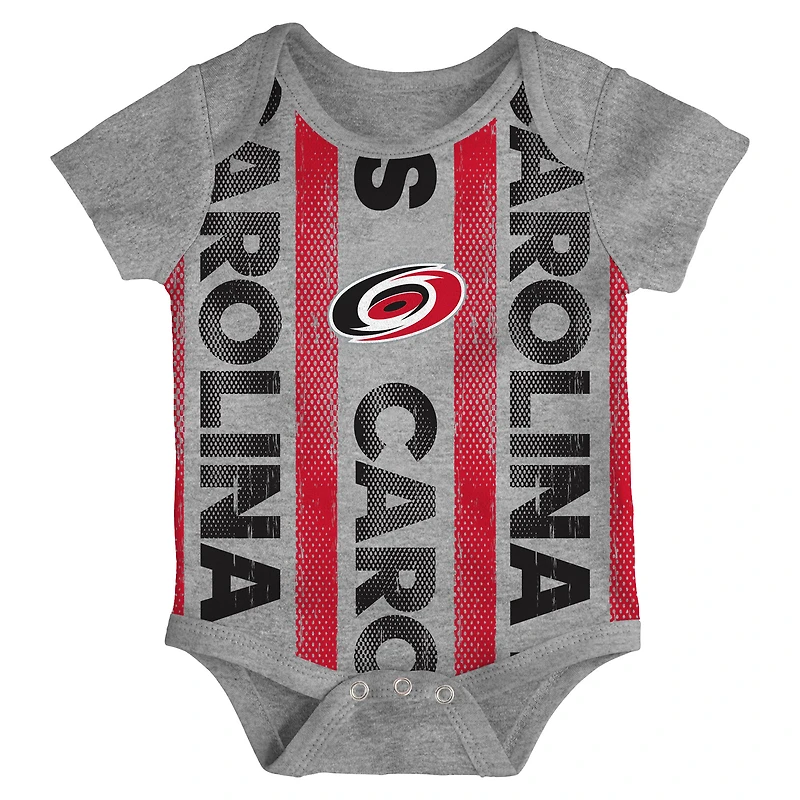 Ensemble de trois bodies pour nouveau-né Carolina Hurricanes Loyal Buddies