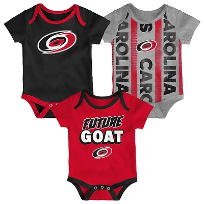 Ensemble de trois bodies pour nouveau-né Carolina Hurricanes Loyal Buddies