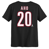 Preschool Outerstuff Sebastian Aho Black Carolina Hurricanes 2026 Stanley Cup Champions Name & Number T-Shirt
