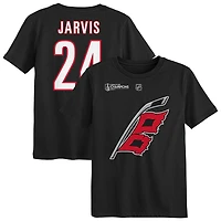 Preschool Outerstuff Seth Jarvis Black Carolina Hurricanes 2026 Stanley Cup Champions Name & Number T-Shirt
