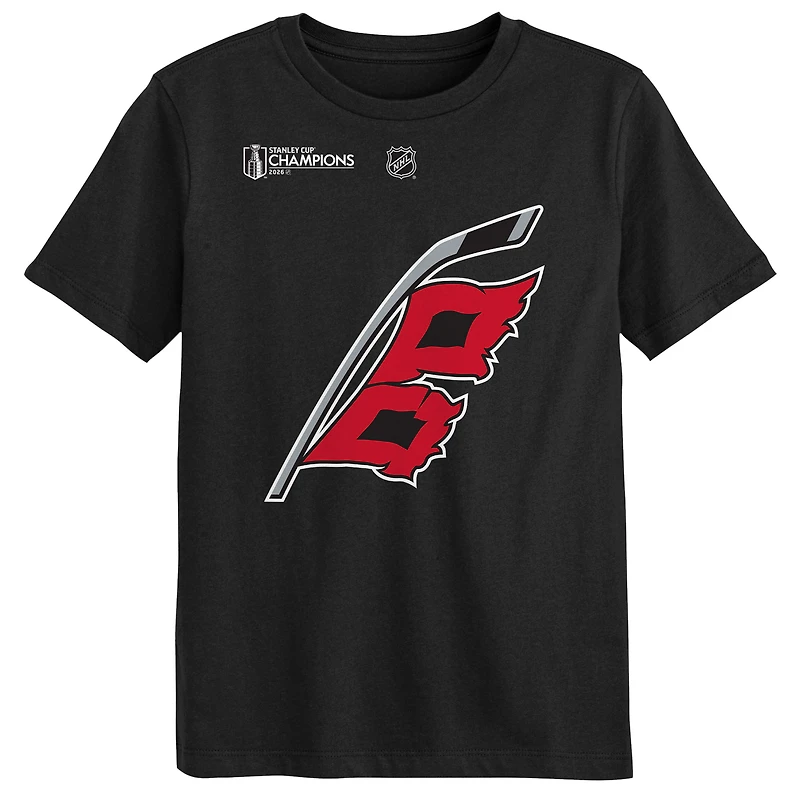 Preschool Outerstuff Seth Jarvis Black Carolina Hurricanes 2026 Stanley Cup Champions Name & Number T-Shirt