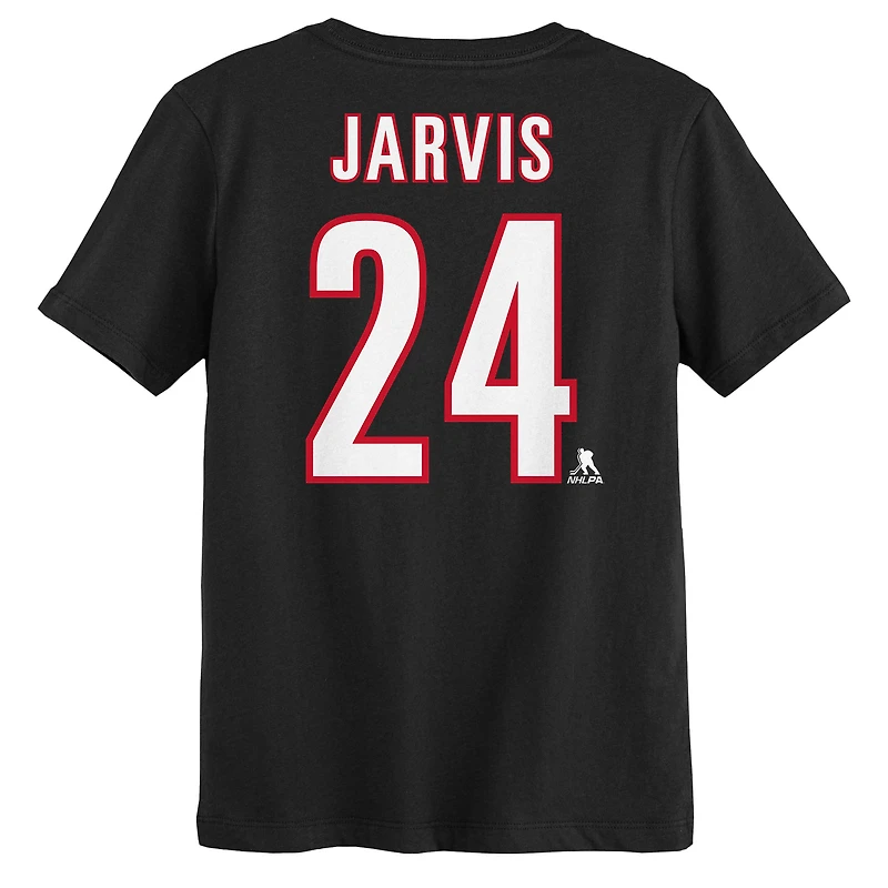 Preschool Outerstuff Seth Jarvis Black Carolina Hurricanes 2026 Stanley Cup Champions Name & Number T-Shirt