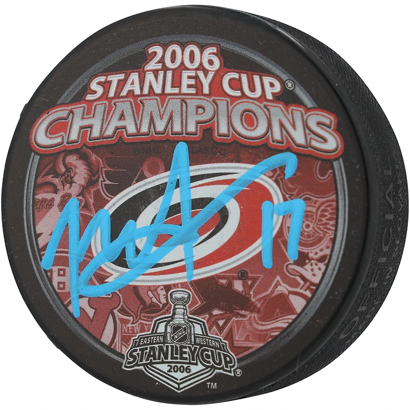 Rod Brind'Amour Carolina Hurricanes Autographed 2006 Stanley Cup Champions Hockey Puck