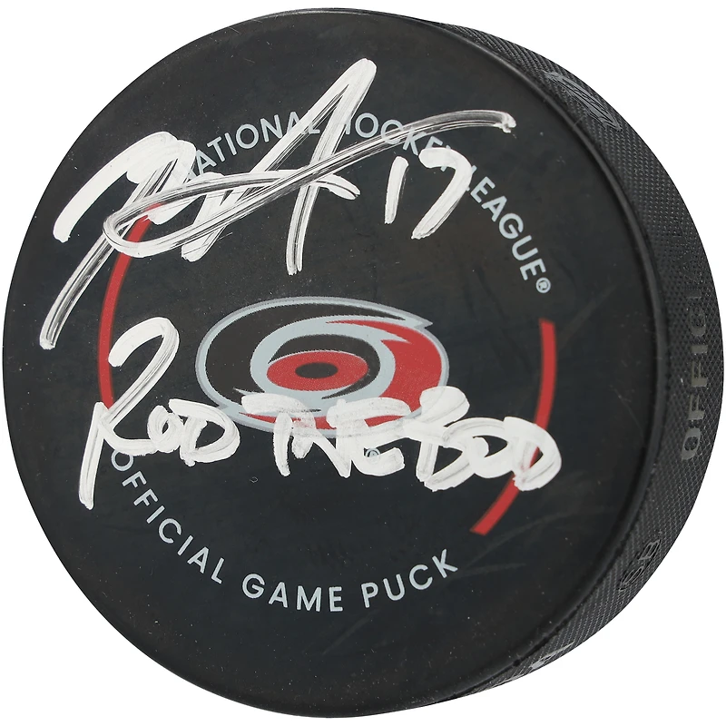 Rod Brind'Amour Carolina Hurricanes Autographed Official Game Puck with "Rod the Bod" Inscription
