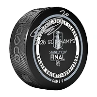 Sebastian Aho Carolina Hurricanes Autographed 2026 Stanley Cup Champions Official Game Puck with "2026 SC Champs" Inscription