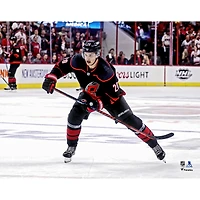 Sebastian Aho Carolina Hurricanes Unsigned Black Alternate Jersey Skating Photograph