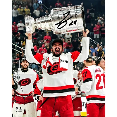 Seth Jarvis Carolina Hurricanes Autographed 2026 Stanley Cup Champions 16" x 20" Raising Cup Photograph