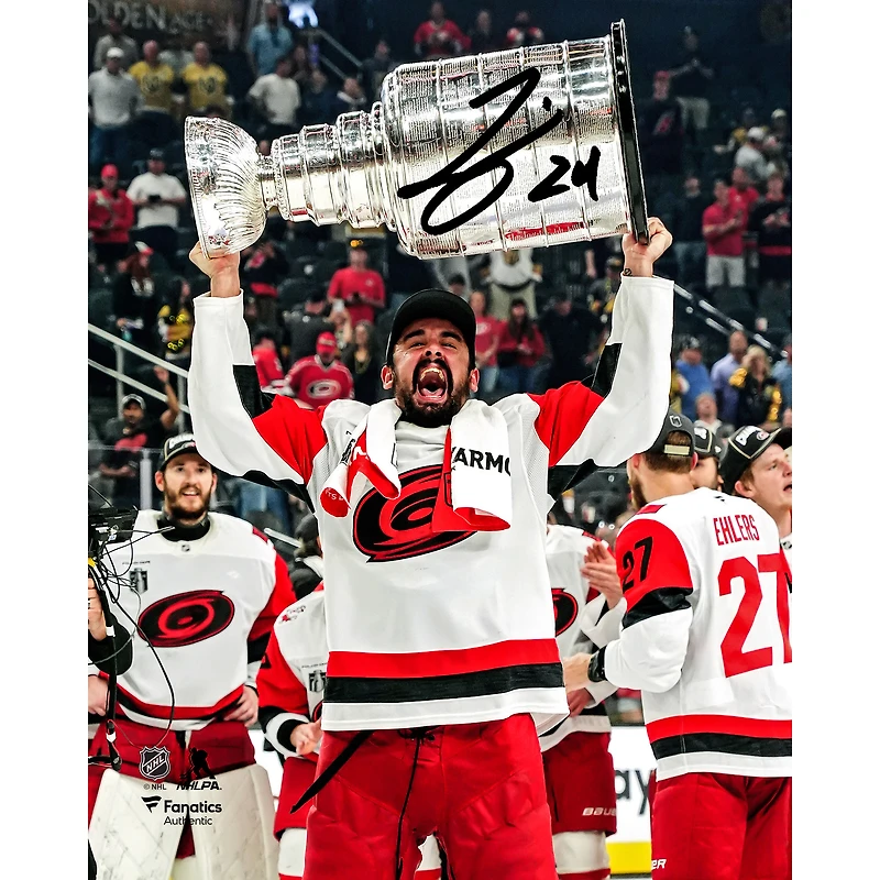 Seth Jarvis Carolina Hurricanes Autographed 2026 Stanley Cup Champions 8" x 10" Raising Cup Photograph