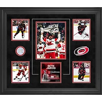 Seth Jarvis Carolina Hurricanes Autographed 2026 Stanley Cup Champions Framed 20" x 24" Collage with a Piece of Game-Used Net from the 2026 Stanley Cup Final - Limited Edition of 100