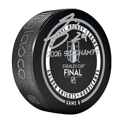 Seth Jarvis Carolina Hurricanes Autographed 2026 Stanley Cup Champions Official Game Puck with "2026 SC Champs" Inscription