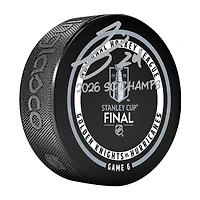 Seth Jarvis Carolina Hurricanes Autographed 2026 Stanley Cup Champions Official Game Puck with "2026 SC Champs" Inscription