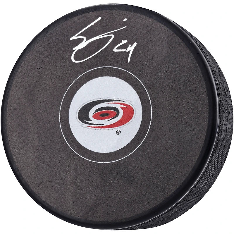 Seth Jarvis Carolina Hurricanes Autographed Hockey Puck
