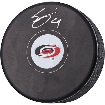 Seth Jarvis Carolina Hurricanes Autographed Hockey Puck
