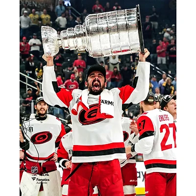 Seth Jarvis Carolina Hurricanes Unsigned 2026 Stanley Cup Champions Raising Photograph