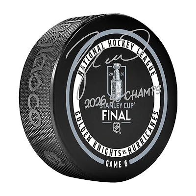 Taylor Hall Carolina Hurricanes Autographed 2026 Stanley Cup Champions Official Game Puck with "2026 SC Champs" Inscription