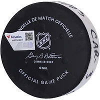 Rondelle de but utilisée par Teuvo Teravainen pour les Hurricanes de la Caroline le 21 mars 2023 contre les Rangers de New York
