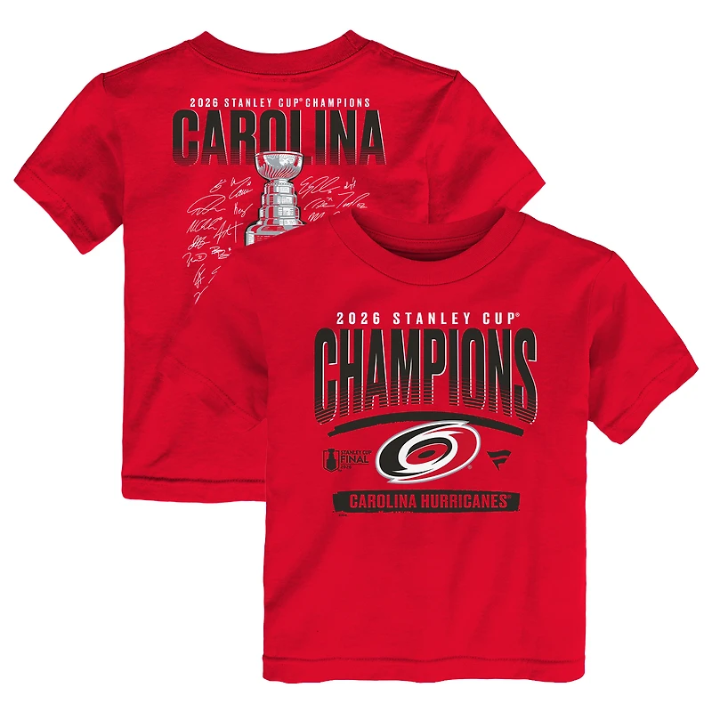 Toddler Fanatics Red Carolina Hurricanes 2026 Stanley Cup Champions Signature Roster T-Shirt