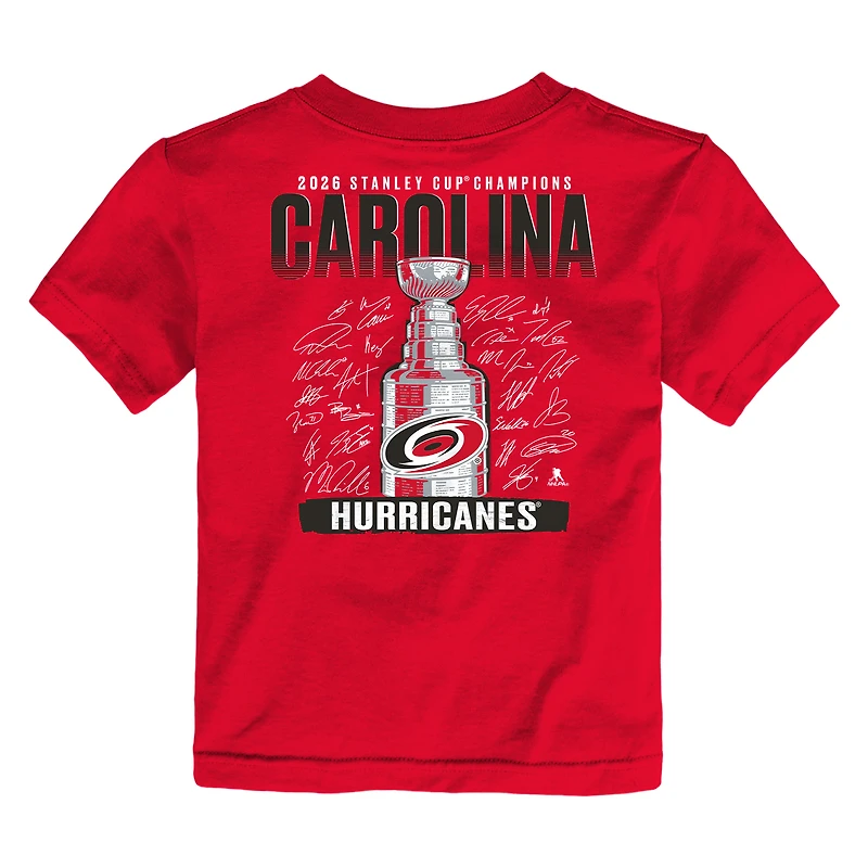 Toddler Fanatics Red Carolina Hurricanes 2026 Stanley Cup Champions Signature Roster T-Shirt