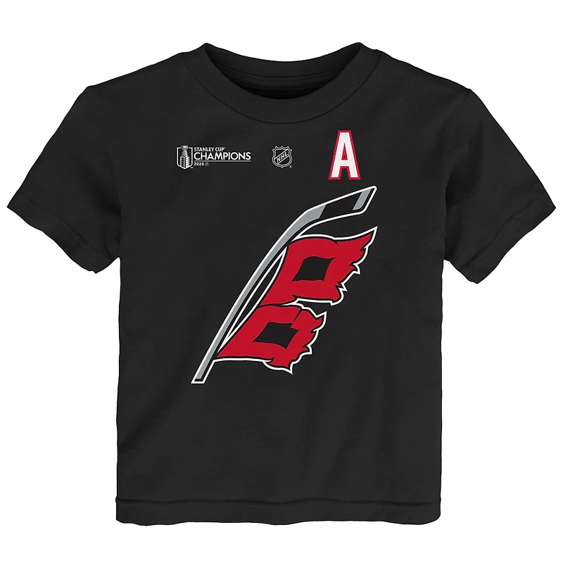 Toddler Outerstuff Sebastian Aho Black Carolina Hurricanes 2026 Stanley Cup Champions Name & Number T-Shirt