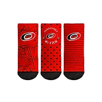 Chaussettes Rock Em pour tout-petits Carolina Hurricanes #1 Fan Lot de 3 paires de chaussettes