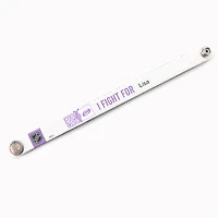 White Carolina Hurricanes Hockey Fights Cancer Porte-clés ruban personnalisé