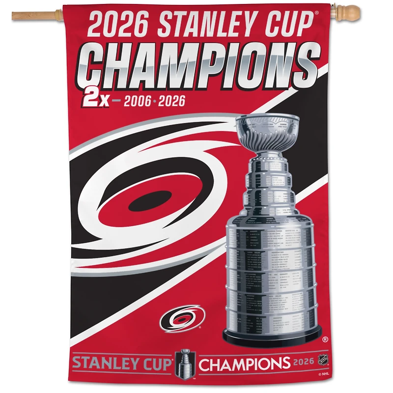 WinCraft Carolina Hurricanes 2026 Stanley Cup Champions 28" x 40" Single-Sided Vertical Banner
