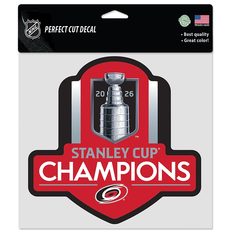 WinCraft Carolina Hurricanes 2026 Stanley Cup Champions 8" x 8" Perfect Cut Decal