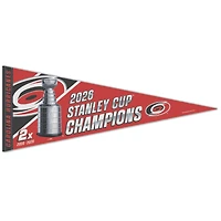 Fanion de qualité supérieure WinCraft Carolina Hurricanes, champions de la Coupe Stanley 2026, pour vestiaire (12 po x 30 po).
