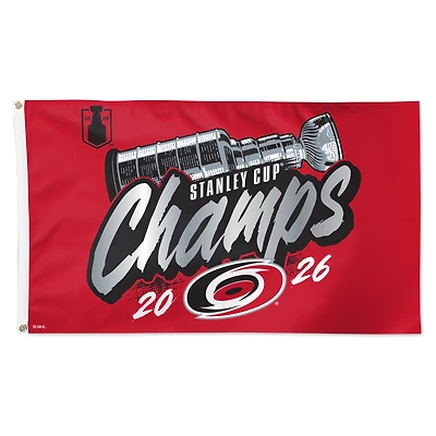 WinCraft Carolina Hurricanes 2026 Stanley Cup Champions Locker Room 3' x 5' On-Ice Single-Sided Deluxe Flag