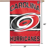 Bannière verticale simple face WinCraft Carolina Hurricanes, logo principal 28" x 40".