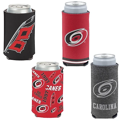 WinCraft Carolina Hurricanes, paquet de 4, 12 oz. Ensemble refroidisseur de canettes et de canettes minces