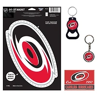 Lot de 4 porte-clés et aimants WinCraft Carolina Hurricanes