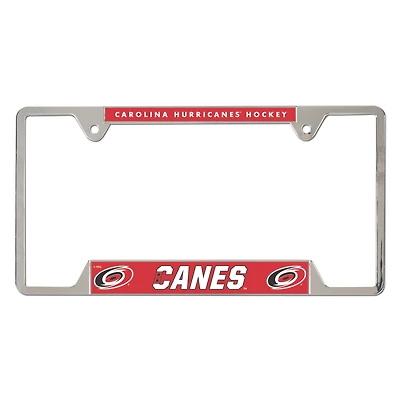 Cadre de plaque d'immatriculation en métal chromé WinCraft Carolina Hurricanes
