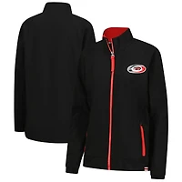 Veste d'entraîneur entièrement zippée Authentic Pro des Hurricanes de la Caroline Fanatics pour femmes, noire