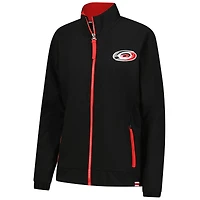 Veste d'entraîneur entièrement zippée Authentic Pro des Hurricanes de la Caroline Fanatics pour femmes, noire