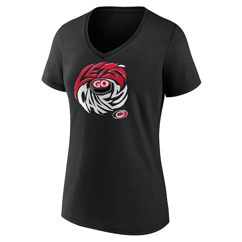 Women's  Black Carolina Hurricanes Native V-Neck T-Shirt