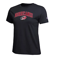 Women's Champion  Black Carolina Hurricanes Arch Mascot Logo T-Shirt