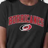 Women's Champion  Black Carolina Hurricanes Arch Mascot Logo T-Shirt