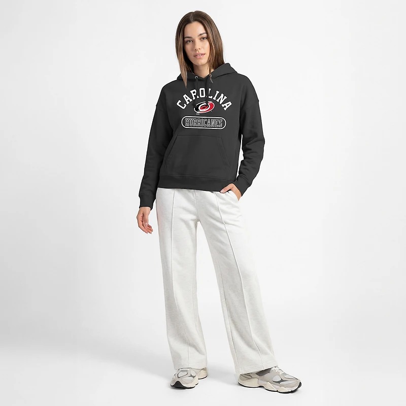 Women's Champion  Black Carolina Hurricanes Arched Pill Box Hoodie