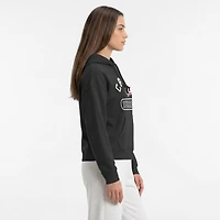 Women's Champion  Black Carolina Hurricanes Arched Pill Box Hoodie