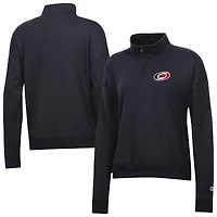 Women's Champion  Black Carolina Hurricanes Powerblend Quarter-Zip Sweatshirt