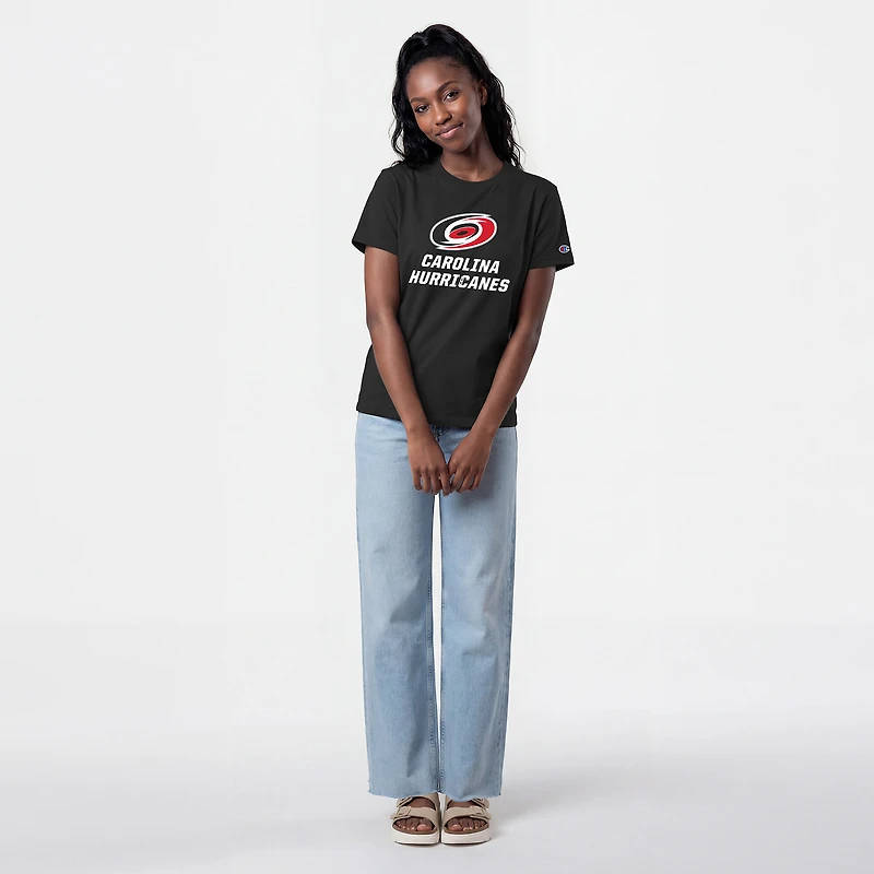 Women's Champion Black Carolina Hurricanes Wordmark Lockup T-Shirt