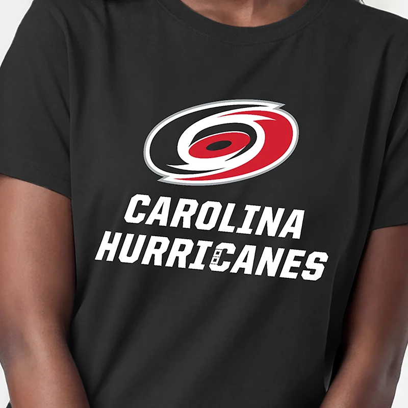 Women's Champion Black Carolina Hurricanes Wordmark Lockup T-Shirt
