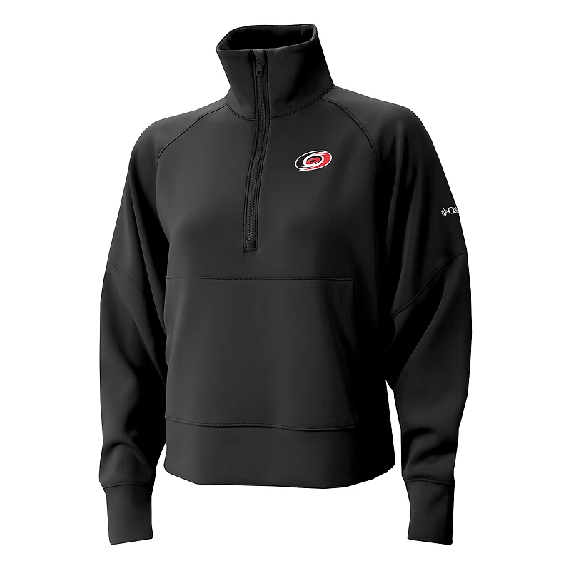 Pull à demi-zip Columbia Black Carolina Hurricanes Wickhams Hills Raglan Omni-Wick pour femme