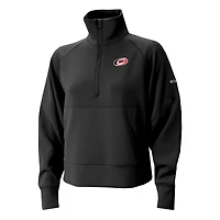 Pull à demi-zip Columbia Black Carolina Hurricanes Wickhams Hills Raglan Omni-Wick pour femme