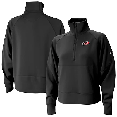 Pull à demi-zip Columbia Black Carolina Hurricanes Wickhams Hills Raglan Omni-Wick pour femme