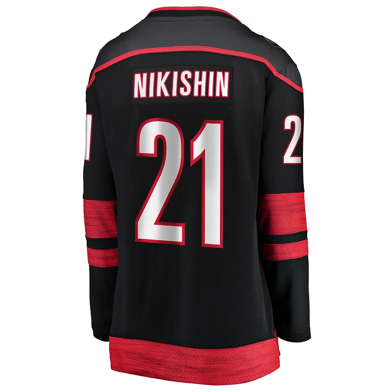 Women's Fanatics Alexander Nikishin Black Carolina Hurricanes Home Breakaway Jersey
